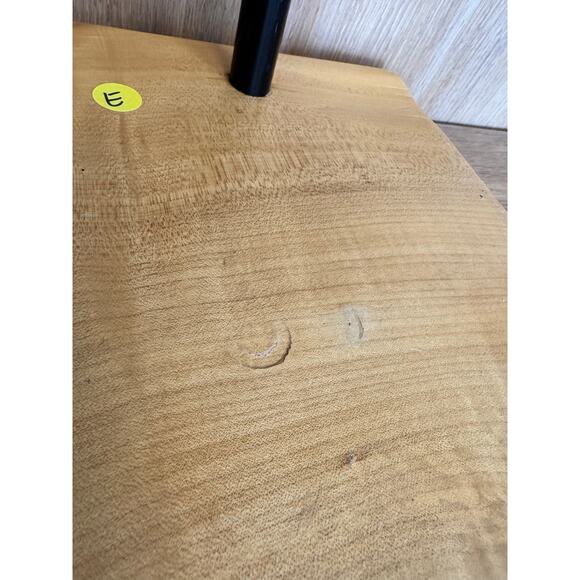 “E” Custom Steel & Wood Retail Display Stand LIVE edge– Adjustable Height - Picture 6 of 7